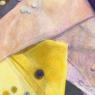 Ailsa Morgan, Fabric and Buttons - Yellow and Violet Hue